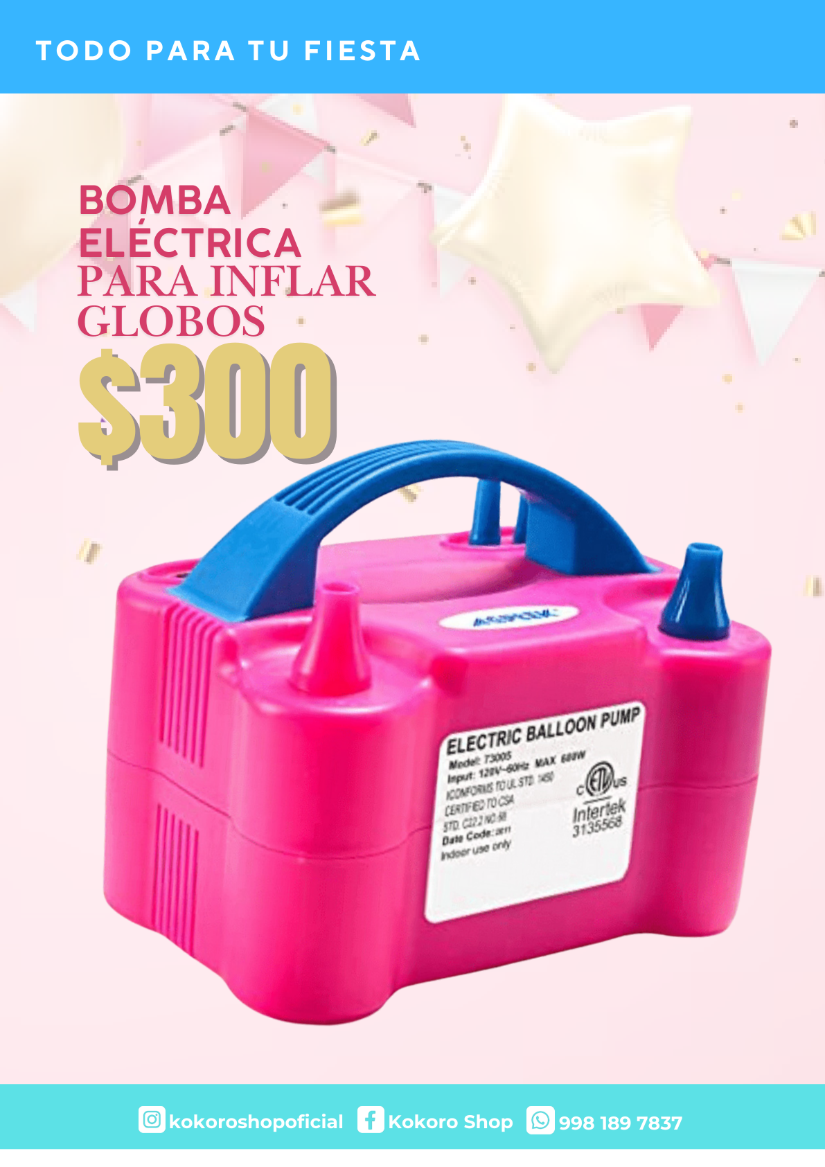 Bomba Eléctrica Para Inflar