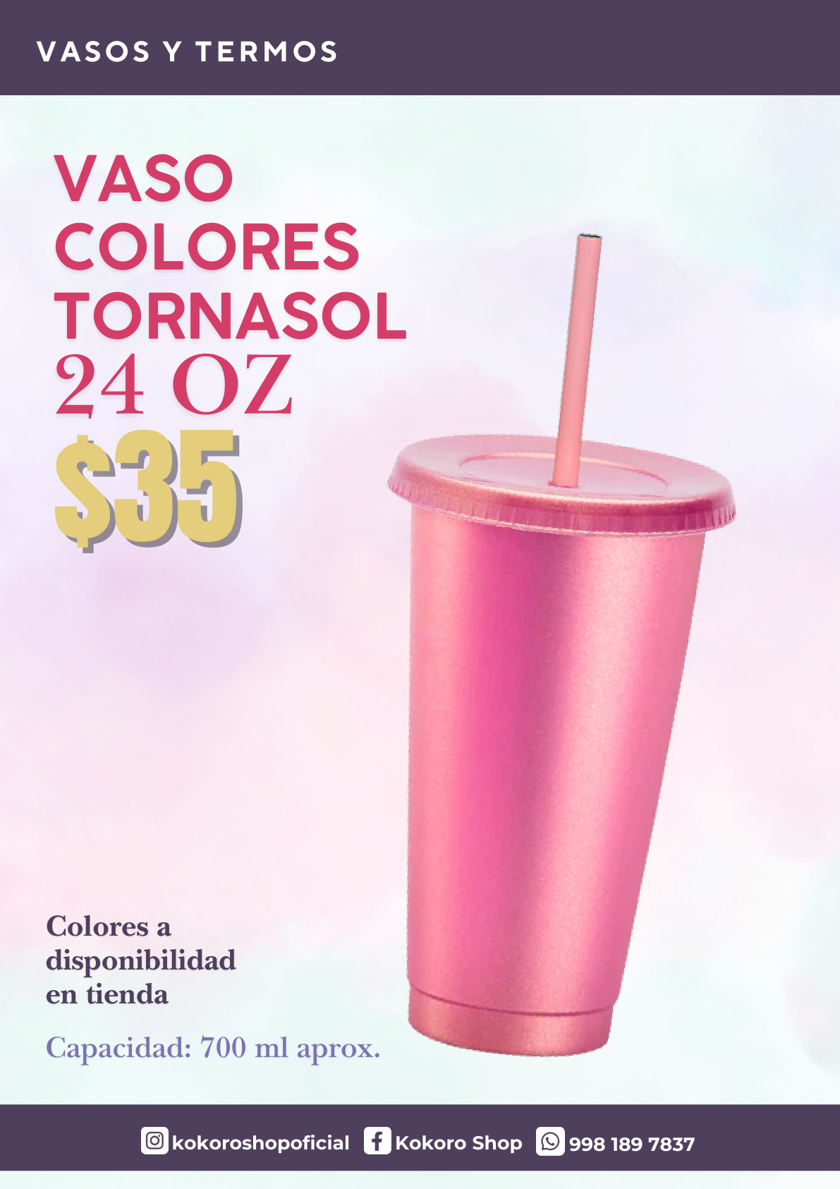 Vaso colores tornasol