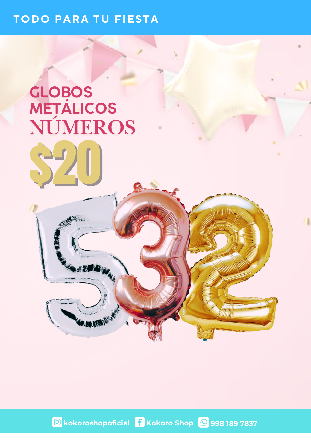 Globos Metálicos Números